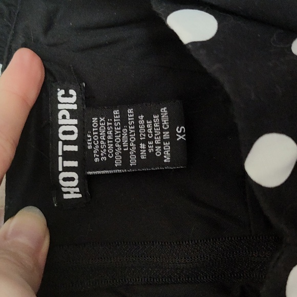 Hot Topic Black and White Polka Dot Swing Dress - Picture 3 of 5